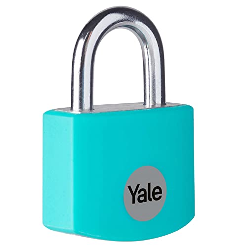 Yale - YE3B/25/112/1/TE Standardsicherheit 25mm Aluminium Vorhängeschloss - Teal - Offener Stahlbügel - 3 Schlüssel von Yale