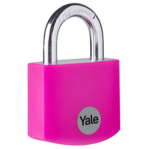 Yale - YE3B/32/116/1/P Standardsicherheit 32 mm Aluminium Vorhängeschloss - Rosa - offener Stahlbügel - 3 Schlüssel von Yale