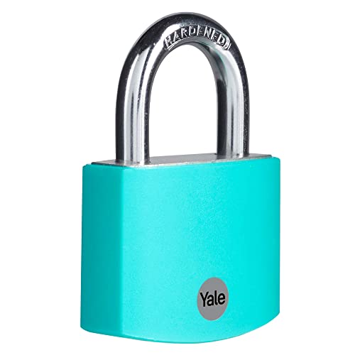 Yale - YE3B/50/126/1/TE Standard Sicherheit 50 mm Aluminium Vorhängeschloss mit langem Bügel - Türkis - langer Bügel aus gehärtetem Stahl - 3 Schlüssel Yale - YE3B/50/126/1/TE Standard Sicherheit 50 mm Aluminium Vorhängeschloss mit langem Bügel - Türkis - langer Bügel aus gehärtetem Stahl - 3 Schlüssel von Yale