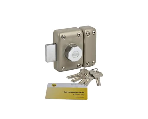 Yale Türschloss für Knauf/Zylinder, Öffnung mit Innenknopf, Außenschlüssel, Zylinder, Durchmesser 23 mm, Länge 50 mm, 6 Stifte – YV26BT-50 – Anti-Dietrich, Bohren, Abreißen – 5 Schlüssel Yale Türschloss für Knauf/Zylinder, Öffnung mit Innenknopf, Außenschlüssel, Zylinder, Durchmesser 23 mm, Länge 50 mm, 6 Stifte – YV26BT-50 – Anti-Dietrich, Bohren, Abreißen – 5 Schlüssel von Yale