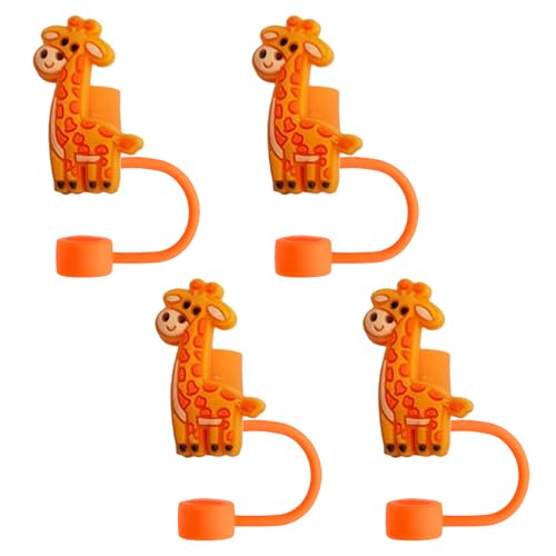 Giraffen-Trinkhalm-Abdeckkappe für Trinkgläser: Strohhalm-Abdeckungen, kompatibel mit Stanley 30 und 1,2 l Trinkgläsern, wiederverwendbare Trinkhalm-Aufsätze aus Silikon für 10 mm Strohhalm-Spitzen von Yalexqiu