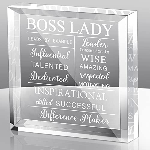 Boss Lady Schreibtisch Boss Lady Büro Dekor Acryl Boss Lady Geschenke für Frauen Inspirierende Zitate Boss Lady Plaque Boss Andenken Boss Boss Andenken Boss Day Plaques Acryl Briefbeschwerer für von Yalikop