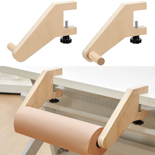 Yalikop Papierrollenhalter aus Holz, passend für jeden Tisch mit einer Dicke von 2,9 - 5 cm und 12,7 cm dicken Papierrollen zum Zeichnen und Verpacken Yalikop Papierrollenhalter aus Holz, passend für jeden Tisch mit einer Dicke von 2,9 - 5 cm und 12,7 cm dicken Papierrollen zum Zeichnen und Verpacken von Yalikop