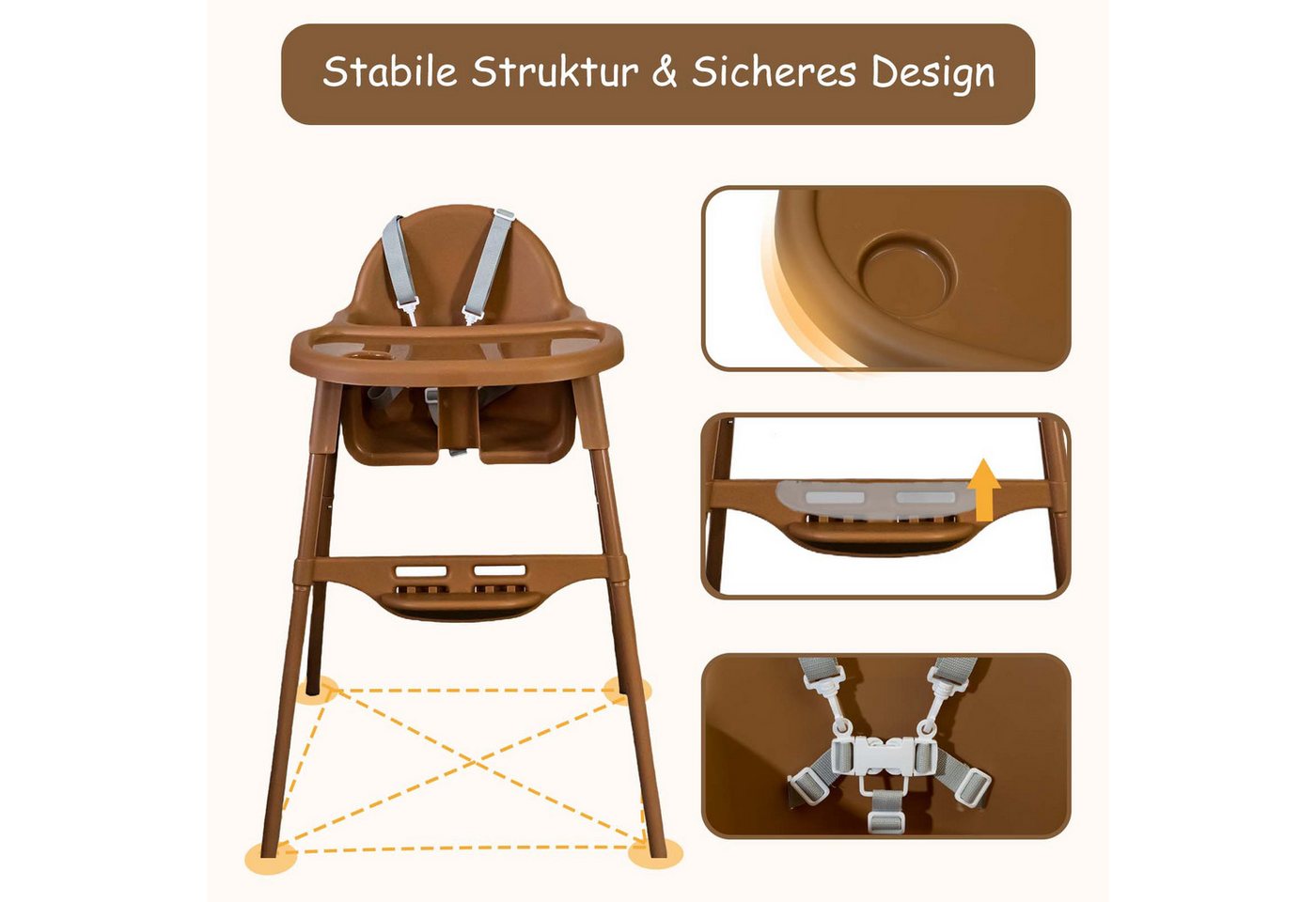 Yalion Kinderstuhl Kinderstuhl mit Tablett- Höhenverstellbarer Baby Chair Kinder 6-36M Yalion Kinderstuhl Kinderstuhl mit Tablett- Höhenverstellbarer Baby Chair Kinder 6-36M von Yalion