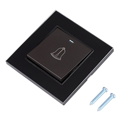 Klingeltaster Glas, 86 * 86mm Klingeltaster Aufputz Unterputz Taster Klingel Mit Klingel-Symbol TüRklingel Druckknopf Schalter Mit Schrauben Klingelplatte Aufputz 220~250v, Aussen Wasserdicht Klingeltaster Glas, 86 * 86mm Klingeltaster Aufputz Unterputz Taster Klingel Mit Klingel-Symbol TüRklingel Druckknopf Schalter Mit Schrauben Klingelplatte Aufputz 220~250v, Aussen Wasserdicht von Yallmie