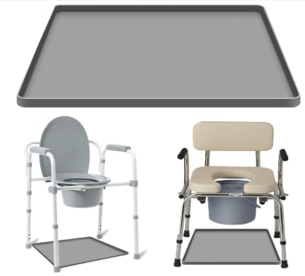 Unter Toilettenstuhl Schutzmatte, 60*60*2cm Toilettenmatte FüR Die Bettseite Auslaufsichere Schutzmatte Toilettenstuhl-Matte Aus Silikon Mit ErhöHtem Rand FüR Wohnung Badezimmer Schlafzimmer (Grau) Unter Toilettenstuhl Schutzmatte, 60*60*2cm Toilettenmatte FüR Die Bettseite Auslaufsichere Schutzmatte Toilettenstuhl-Matte Aus Silikon Mit ErhöHtem Rand FüR Wohnung Badezimmer Schlafzimmer (Grau) von Yallmie