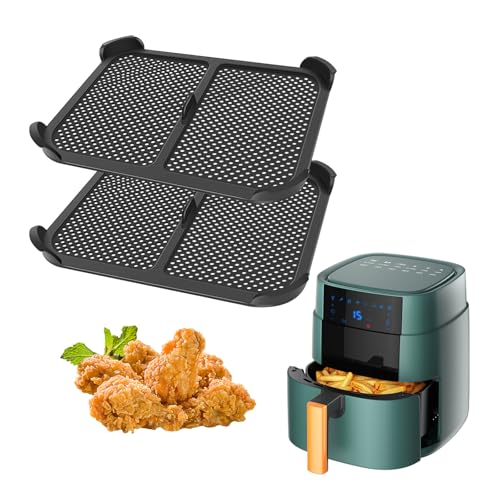 2 StüCk Spritzschutz HeißLuftfritteuse, 21,3*16,7*1,5cm Spritzschutz Airfryer Universal Silikon Spritzschutz Airfryer Bis Zu 240℃ HeißLuftfritteuse ZubehöR Spritzschutz FüR Ninja Af400/Af451/Dz401 von Yallmie