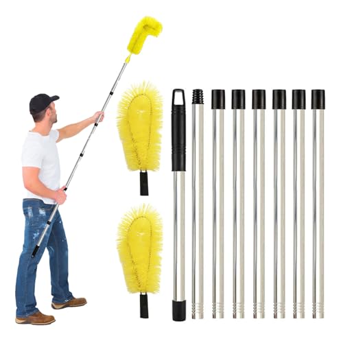 Yallmie Dachrinnenreinigungsbürste 310cm Dachrinnenreiniger, Dachrinnenreiniger Mit Teleskopstiel Teleskop Dachrinnenreiniger Dachrinnen Reinigung Teleskop Reinigen Von BläTtern, Schmutz von Yallmie