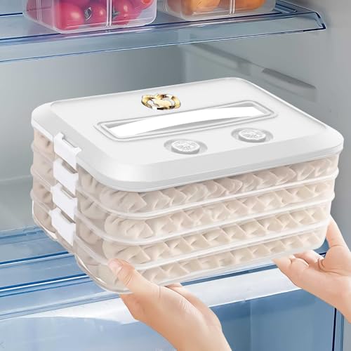Yallmie 4 Lagiger GefrierbehäLter, KnöDelbox Praktische Platzsparende Box FüR Wontons Stapelbarer AufbewahrungsbehäLter Mit Datumsanzeige FüR Gefrierschrank FüR Zuhause Yallmie 4 Lagiger GefrierbehäLter, KnöDelbox Praktische Platzsparende Box FüR Wontons Stapelbarer AufbewahrungsbehäLter Mit Datumsanzeige FüR Gefrierschrank FüR Zuhause von Yallmie