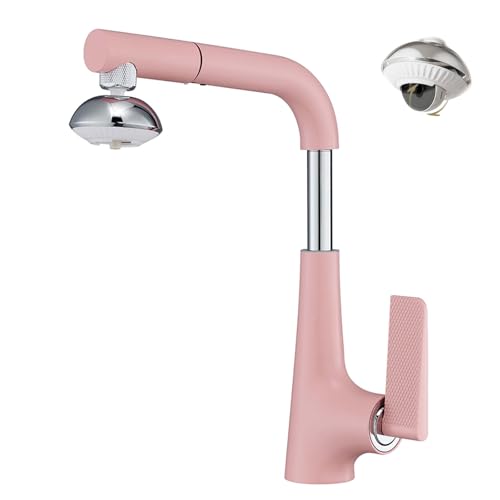 Yalsfowe Wasserhahn Bad Ausziehbar, 2 Modi Waschtischarmatur mit brause, anhebbar Waschbeckenarmatur 360° Drehbar, Moderner Messing Einhandmischer Mischbatterie für Bad,Rosa Yalsfowe Wasserhahn Bad Ausziehbar, 2 Modi Waschtischarmatur mit brause, anhebbar Waschbeckenarmatur 360° Drehbar, Moderner Messing Einhandmischer Mischbatterie für Bad,Rosa von Yalsfowe