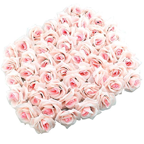 Yalulu 100 STK. Mini Rosenköpfe Kunstrose Kunstblumen Rosenblüten künstlicher Rosen Hochzeit Party Deko (Rosa) von Yalulu