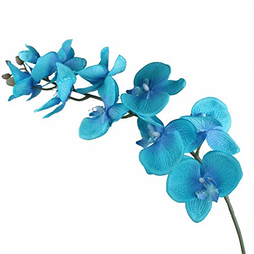 Yalulu 2 Stück Orchidee Künstliche Simulation Schmetterling Orchideen Blüte Blumen Hochzeit Haus Partei Home Deko (Blau) von Yalulu