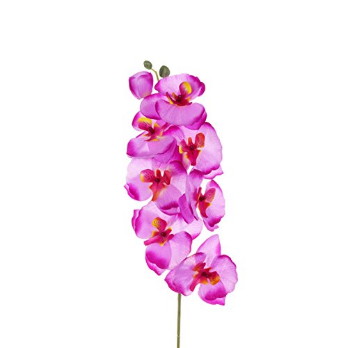Yalulu 2 Stück Orchidee Künstliche Simulation Schmetterling Orchideenblüte Blumen Kunstblume Orchideenzweig Hochzeit Haus Partei Home Deko (Helles Lila) von Yalulu