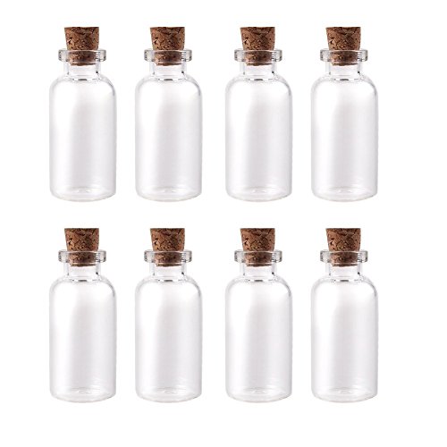 Yalulu 20 Stück 6-20 ml Mini Klein Klarglas Gläser Glasfläschchen mit Korkverschluss Glasflaschen Fläschchen mit Korken für DIY, Kunsthandwerk (20ml,24 * 65mm) von Yalulu