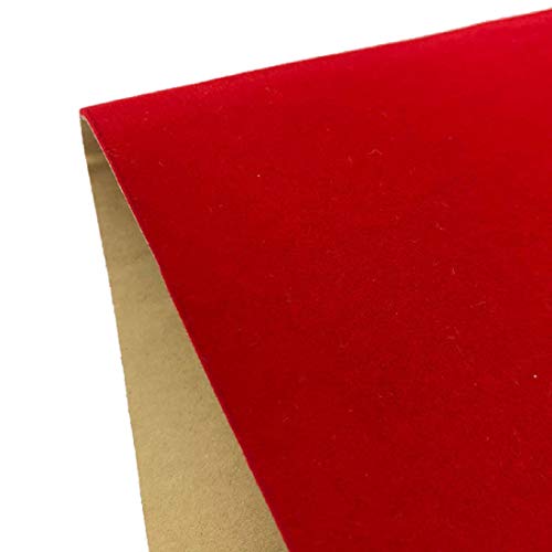 Yalulu 20 x 148 cm Selbstklebende Veloursfolie Samt Velours Samtgewebe Klebrige Rückseite Kleber Filz zum Basteln Handwerk (Rot) von Yalulu