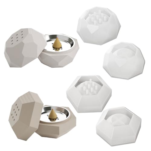 Yalulu 4-teiliges Aromatherapie-Set aus Silikon mit 2 Weihrauchbrennern, Aufbewahrungsbox, Aroma-Glas, Dekoration von Yalulu