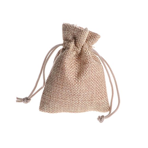 Yalulu 50 Stück Mini Natur Jute Säckchen Leinen Säckchen für Adventskalender, Jutebeutel, Stoffbeutel, Säckchen, Geschenksäckchen, Sack, Beutel (Braun) von Yalulu