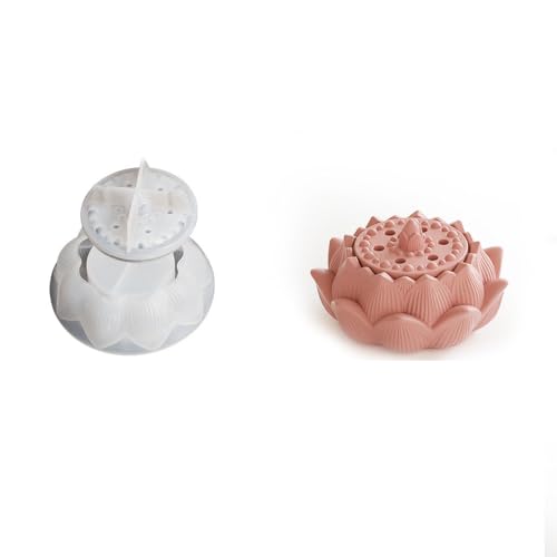 Yalulu Lotusblüte Aroma Diffuser Silikonformen, Aroma-Diffusor Gießformen Kerzenhalter DIY Silikon Gießform, Aufbewahrungsbox Form Silikonform Dose mit Deckel Yalulu Lotusblüte Aroma Diffuser Silikonformen, Aroma-Diffusor Gießformen Kerzenhalter DIY Silikon Gießform, Aufbewahrungsbox Form Silikonform Dose mit Deckel von Yalulu