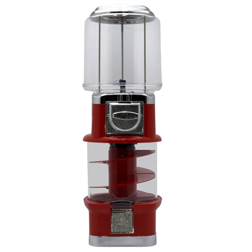 Mini Spiral Kaugummiautomat und Süssigkeitenautomat, Warenautomat mit Rutschbahn für kleine runde Artikel, attraktiver Verkaufsautomat für Kinder, robuster Süsswarenautomat ohne Strom (rot) von YamYamPop