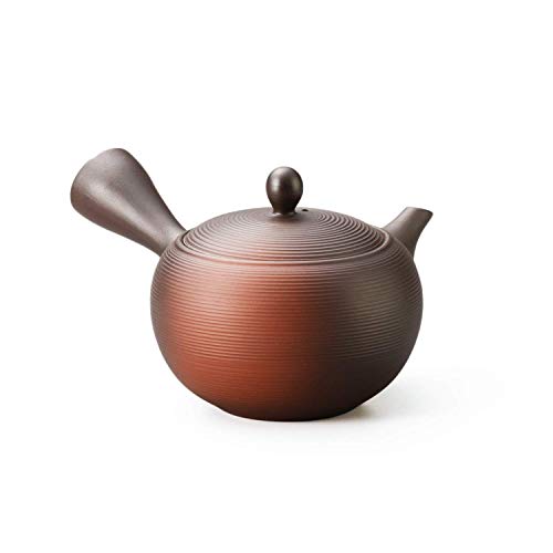 Yamakiikai Japanische Tokoname Keramik Kyusu Teekanne rund 350cc Fukusen Ofen mit integriertem Sieb Y264 aus Japan L161 M263 von Yamaki ikai