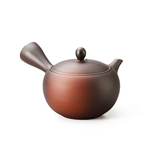 Yamakiikai Japanische Tokoname Kyusu Teekanne aus Keramik, rund, 350 cc, Fukusen Ofen mit integriertem Sieb Y264 aus Japan L161 M263 von Yamaki ikai