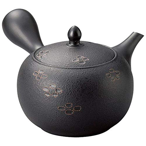 Yamakiikai Japanische große Kyusu Tokoname handgefertigte Ton-Teekanne, 400 ml, Shunjuu Scarlet Crest Muster, schwarz, L339 aus Japan (1) von Yamaki ikai