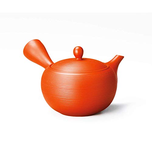 Yamakiikai M204 Fusen Red Mud Round Line Tier, Teekanne, braun, 350 ml von Yamaki ikai