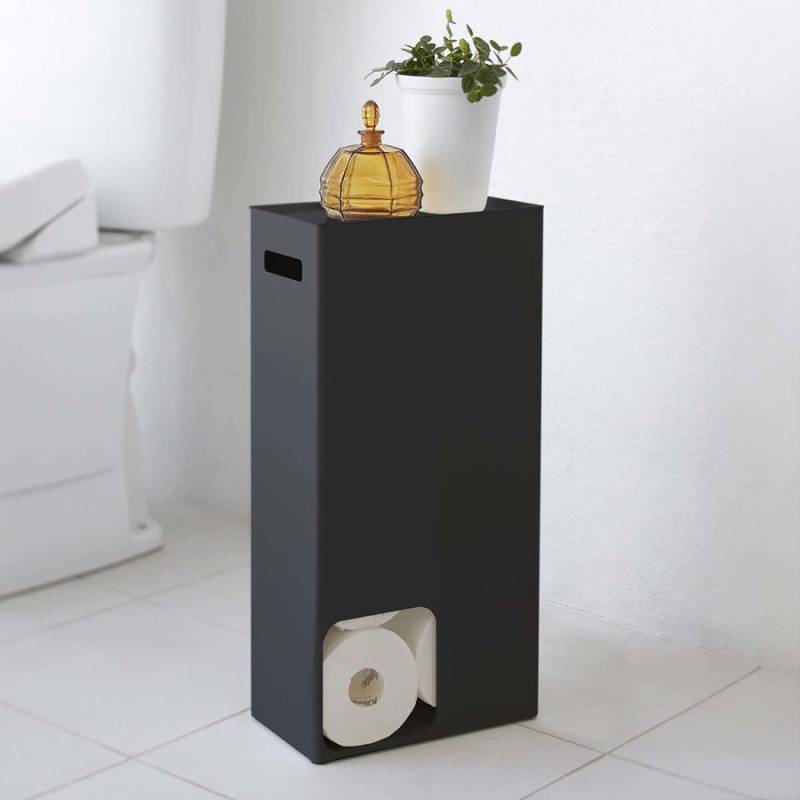 Toilettenpapier Aufbewahrung Design, schwarz, 23x48x12cm für bis zu 8 Rollen stehend "Tower" WC-Rollen Ersatzspender für Klopapier YAMAZAKI HOME von Yamazaki