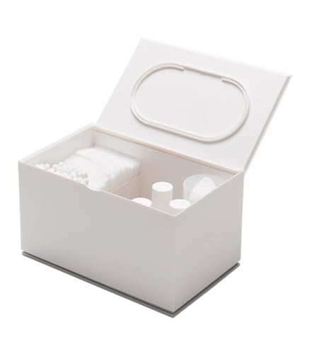 Yamazaki Veil Aufbewahrungsbox für Wattepads, ABS, Weiß, one Size von YAMAZAKI