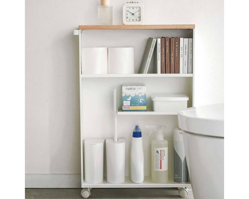 Yamazaki Badregal "Tower" schmal, Toilettenpapier Aufbewahrung WC-Rollen 45x68x13cm, Rollregal, Badwagen, Rollwagen, Regal auf Rollen mit Ablage Yamazaki Badregal "Tower" schmal, Toilettenpapier Aufbewahrung WC-Rollen 45x68x13cm, Rollregal, Badwagen, Rollwagen, Regal auf Rollen mit Ablage von Yamazaki