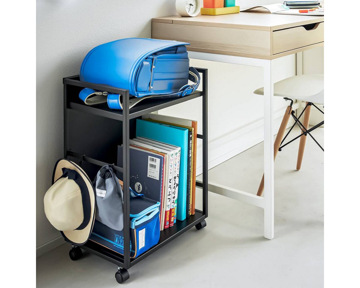 Yamazaki Beistelltisch Tower" Rollwagen Rollregal 42x60x32cm, Rollschrank, 2 Ebenen, mit Rollen, schwarz" von Yamazaki