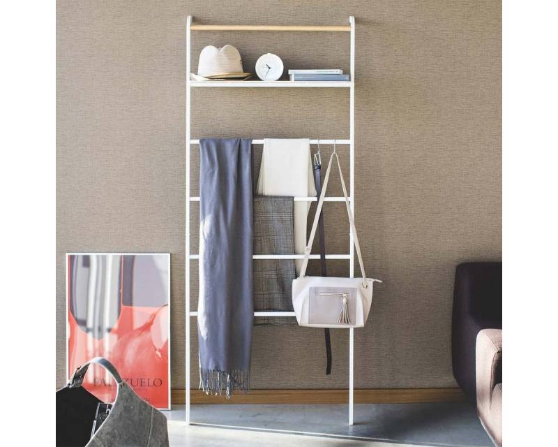 Yamazaki Garderobenständer Tower, Kleiderständer, Dekoleiter mit Regal, zum Anlehnen, 161cm von Yamazaki