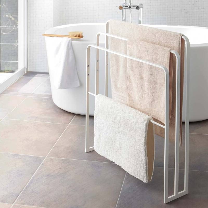 Handtuchhalter stehend Bad freistehend schmal 70x81x14cm Yamazaki Home "Tower" weiß von Yamazaki