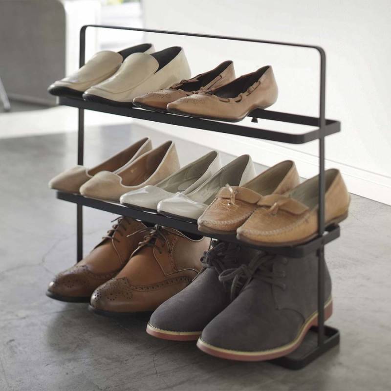 Schuhregal 50x46x14cm mit 3 Reihen tragbar "Tower" schwarz Yamazaki Home 2481 von Yamazaki