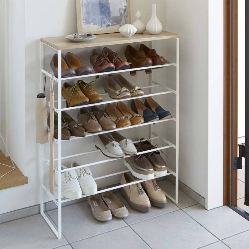 Schuhregal 66x87x25cm 5 Reihen mit Ablage "Tower" weiß Yamazaki Home 3369 von Yamazaki