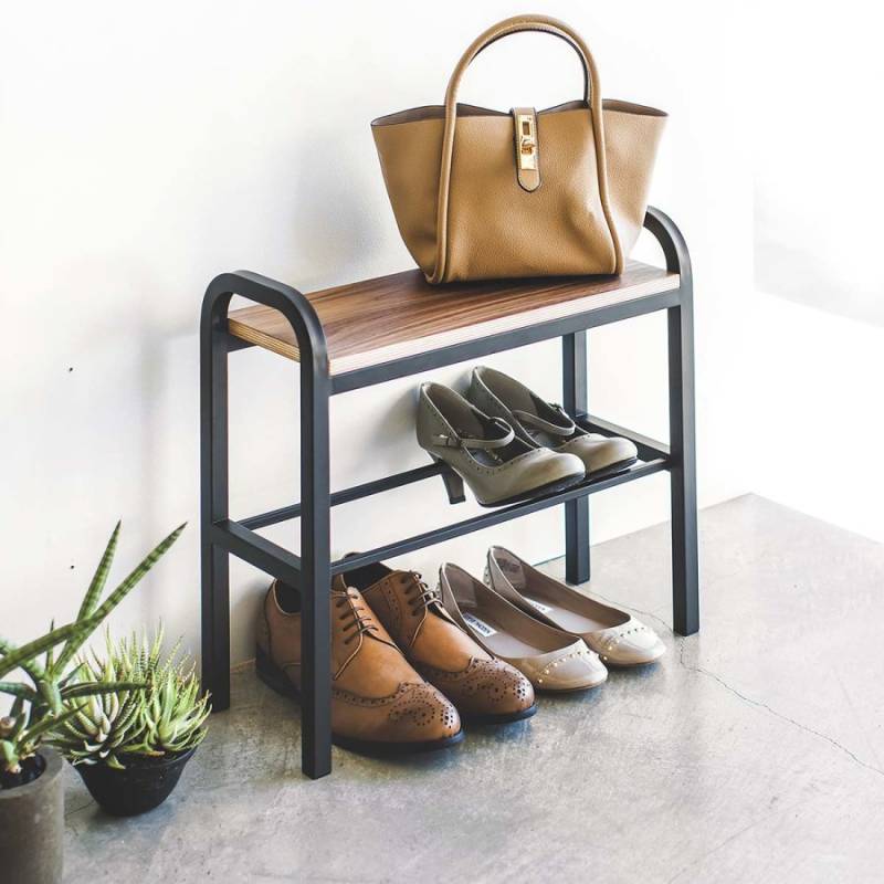 Schuhregal 48x46x19cm mit Ablage "Tower" schwarz Yamazaki Home 4788 von Yamazaki