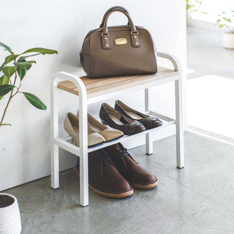 Kleines Schuhregal mit Ablage 48x46x19cm "Tower" weiß YAMAZAKI HOME (4787) von Yamazaki