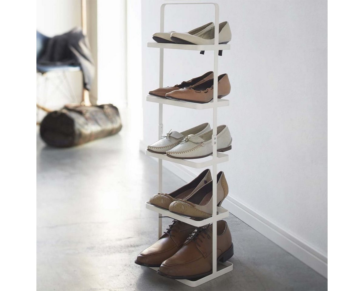 Yamazaki Schuhregal Tower" 22x77x14cm für 5 Paar Schuhe platzsparend klein, Standregal, Schuhablage, freistehend, tragbar, minimalistisch, schmal" von Yamazaki