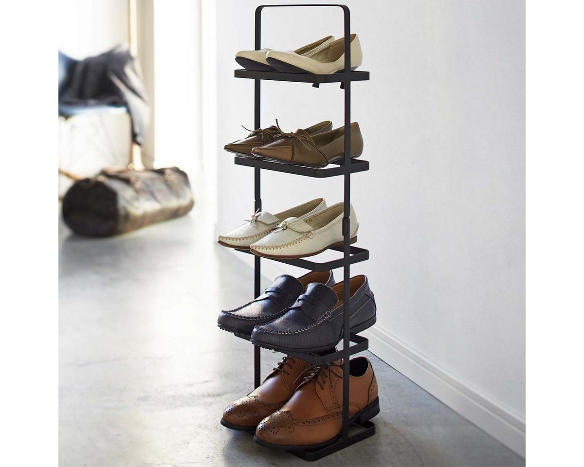 Yamazaki Schuhregal Tower" 22x77x14cm für 5 Paar Schuhe platzsparend klein, Standregal, Schuhablage, freistehend, tragbar, minimalistisch, schmal" von Yamazaki