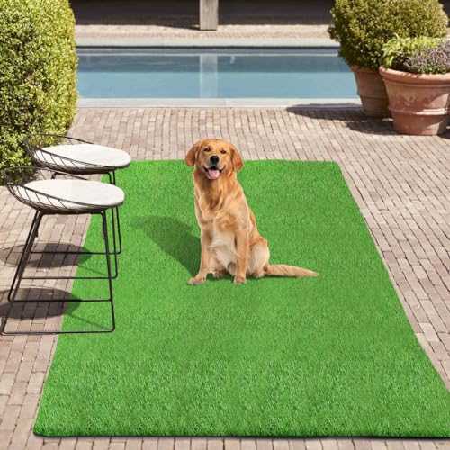 Yamaziot Kunstrasenteppich, realistischer Indoor-Outdoor-Teppich für Hunde mit Abflusslöchern, Kunstrasen, Hund, Haustier-Rasenmatte für Garten, Rasen, Landschaft, Terrassen von Yamaziot