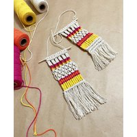 Mini Makramee Wandbehang, Boho Wand-Dekor, Auto Charme, Handgemachtes Geschenk von YamitFuxTextileArt