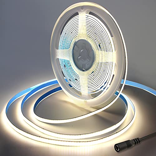 Yamlten DC 0.5m 12V COB LED Streifen,4000k Middium Weiß,ip20 Nicht wasserdicht 320LEDs LED Strip,flexibles LED Band für TV Hintergrundbeleuchtung,Schrank,Schlafzimmer.(Stromversorgung schließt aus) von Yamlten