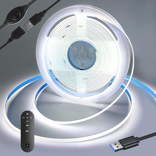 Yamlten LED strip 1m 5V COB LED Streifen mit RF Fernbedienung,6000k Kaltes Weiß,320 LEDs/M Dimmbar LED Strip,LED Band für TV Hintergrundbeleuchtung,Computer,Schrank,Schlafzimmer. Yamlten LED strip 1m 5V COB LED Streifen mit RF Fernbedienung,6000k Kaltes Weiß,320 LEDs/M Dimmbar LED Strip,LED Band für TV Hintergrundbeleuchtung,Computer,Schrank,Schlafzimmer. von Yamlten