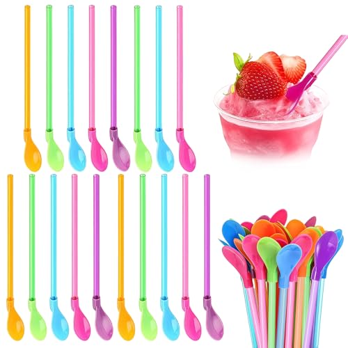 Yamobi 15 Stück Slush Strohhalme mit Löffel, Wiederverwendbare 2-in-1 Slushy Strohhalme, Plastik Slush Eis Strohhalme mit Löffel, für Milchshakes und Cocktails Yamobi 15 Stück Slush Strohhalme mit Löffel, Wiederverwendbare 2-in-1 Slushy Strohhalme, Plastik Slush Eis Strohhalme mit Löffel, für Milchshakes und Cocktails von Yamobi