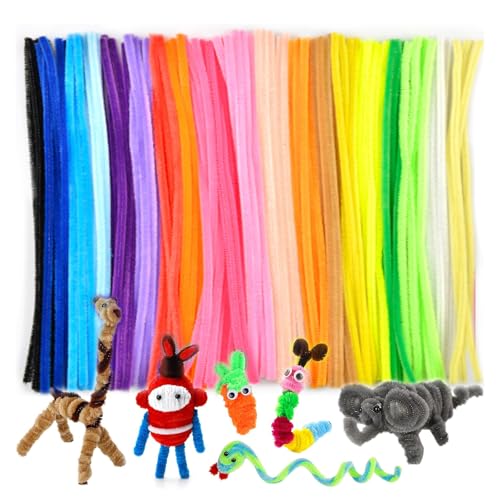 Yamobi 200Pcs Pfeifenputzer zum Basteln 20 Farben 30cm Pfeifenreiniger zum Basteln, Pfeifenreiniger Lang, Chenilledraht Bastel DIY-Projekte, Basteldeko für Kinder von Yamobi