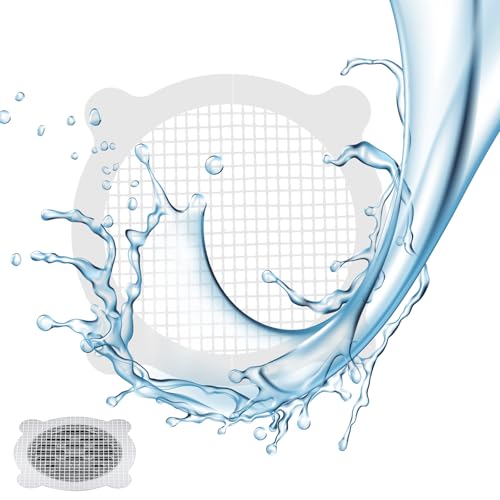 Yamobi 50 Stück Einweg Abflusssieb Dusche, Selbstklebende Haarsieb für Dusche,Haarfänger Abflusssieb für Abfluss, Duschsieb für Haare, Badewannenabfluss Schutz（11cm*11cm） von Yamobi