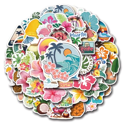 Yamobi 55 Stück Sommer Aufkleber für Kinder,Tropische Sticker, Strand Insel Leben Sticker,Ananas Sonne Bunte Strandaufkleber für Hawaii Partygeschenke Yamobi 55 Stück Sommer Aufkleber für Kinder,Tropische Sticker, Strand Insel Leben Sticker,Ananas Sonne Bunte Strandaufkleber für Hawaii Partygeschenke von Yamobi