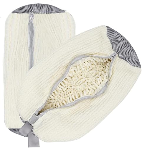 Yamobi Schuhwaschbeutel Für Waschmaschine,2er schuhwaschbeutel Waschmaschine Set, Schützt Schuhe Und Maschine, Verhindert Verformung(Weiß) von Yamobi