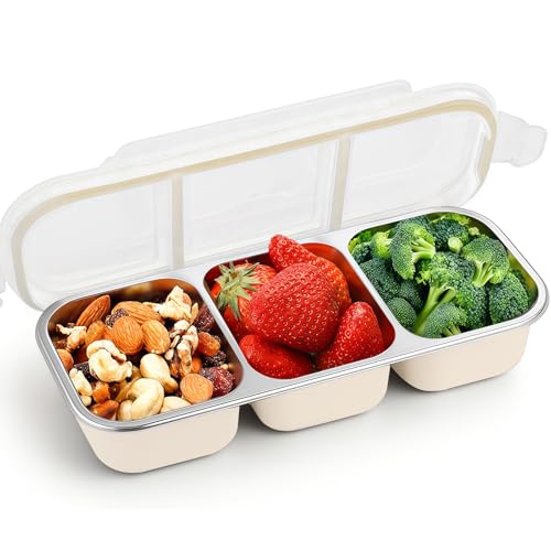 Yamobi Snackbox mit Fächern – 3-Fach Edelstahl Snack Box mit Fächern, Leakproof Bento, wiederverwendbare Snackdose mit Fächern für Zuhause & Reisen Yamobi Snackbox mit Fächern – 3-Fach Edelstahl Snack Box mit Fächern, Leakproof Bento, wiederverwendbare Snackdose mit Fächern für Zuhause & Reisen von Yamobi