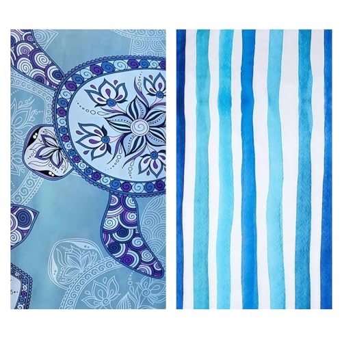 Yamobi Strandtuch Groß,180x100 cm, Sandfreies Strandtuch aus Mikrofaser,schnell trocknend,Weiches & Leichtes Beach Towel für Strand,Reise,Schwimmen (Schildkröten) von Yamobi